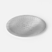 Custom Metallic Swarovski Crystal Grey Silver Stip Papieren Bordje (Gekanteld)