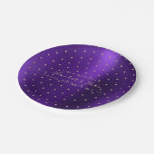 Custom Metallic Swarovski Crystal Paarse pruim Sti Papieren Bordje (Gekanteld)