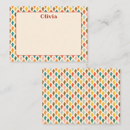Custom Mexican Cacti Note Card Notitiekaartje (Voorkant / Achterkant)