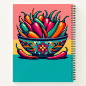 Custom Mexican Chile Pop Art Family Receptenboek Notitieboek (Achterkant)
