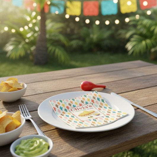 Custom Mexican Fiesta Bachelorette Party Servet