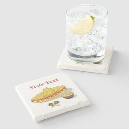 Custom Mexican Fiesta Stenen Onderzetter