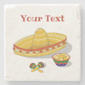 Custom Mexican Fiesta  Stenen Onderzetter (Voorkant)