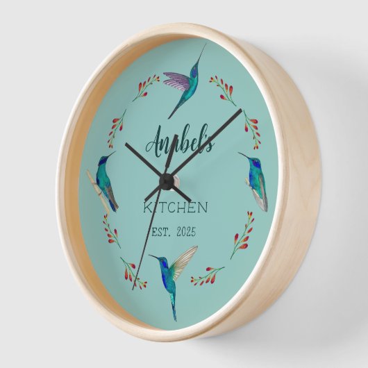 Custom Mexican Violetear Hummingbird  Clock (Hoek)