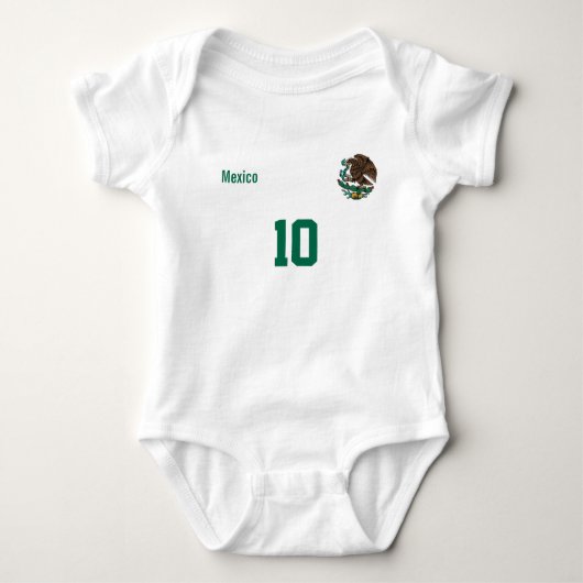 Custom Mexico Outfit with Name & Number Romper (Voorkant)
