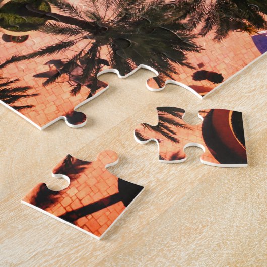 Custom Miami Beach FL Good Vibes and Palms Adults Legpuzzel (Zijkant)