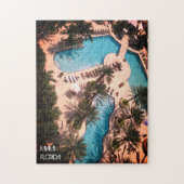 Custom Miami Beach FL Good Vibes and Palms Adults Legpuzzel (Verticaal)