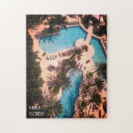 Custom Miami Beach FL Good Vibes and Palms Adults Legpuzzel