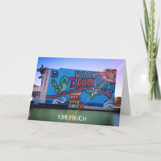 Custom Miami Beach FL Graffiti Mural Street Art Kaart (Voorkant)
