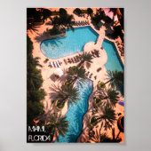 Custom Miami Beach Florida - Pool Relax GOEDE VIBE Poster (Voorkant)