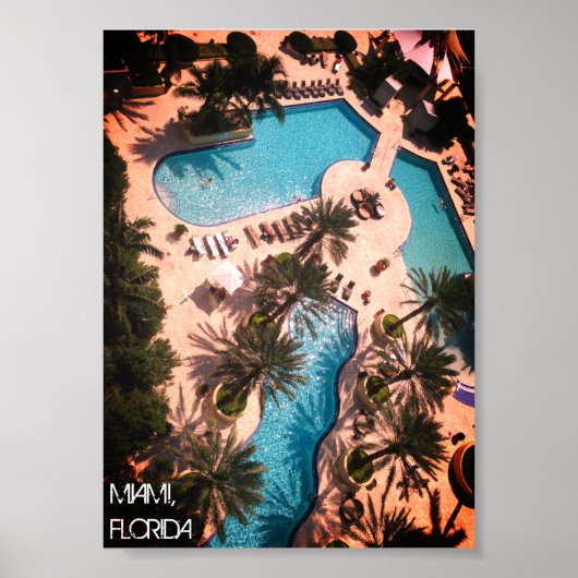 Custom Miami Beach Florida - Pool Relax GOEDE VIBE Poster (Voorkant)