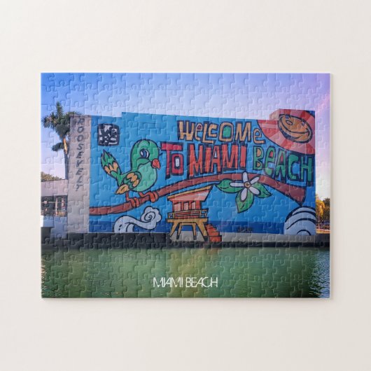 Custom Miami Beach Florida Welcome - Volwassenen Legpuzzel (Horizontaal)