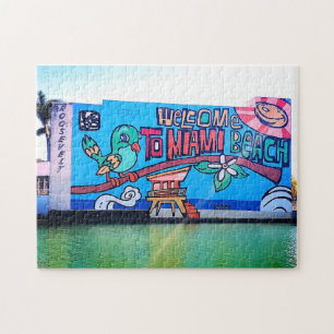 Custom Miami Beach Florida Welkom Graffiti Volwass Legpuzzel