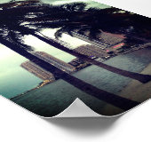 Custom Miami Florida Downtown en Harbor Travel Poster (Hoek)