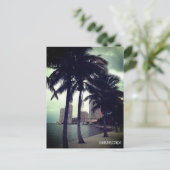 Custom Miami Florida Downtown en Harbour 's nachts Briefkaart (Staand voorkant)