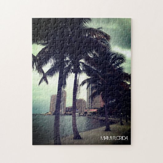 Custom Miami Florida Downtown en Harbour - Volwass Legpuzzel (Verticaal)