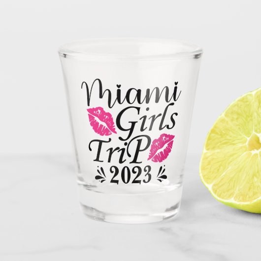 Custom Miami Meisje Trip Bachelorette Shot Glass Shot Glas (Voorkant)