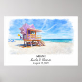 Custom Miami Wall Art, Florida Poster (Voorkant)