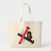 Custom Michelle Obama WANNEER ZE LAAG GAAN Grote Tote Bag (Voorkant)