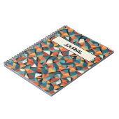 Custom Mid-Century Geometric Teal & Orange Pattern Notitieboek (Linkerzijde)
