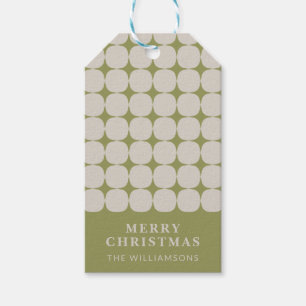 Custom Mid Century Modern Sage Green Christmas Cadeaulabel