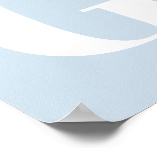 Custom Mid Century Retro Letter Initial Icy Blue Poster (Hoek)