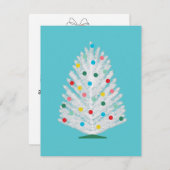 Custom Mid Century Tree Flat Vakantie Kaart (Voorkant / Achterkant)