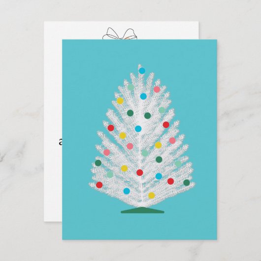 Custom Mid Century Tree Flat Vakantie Kaart (Voorkant / Achterkant)