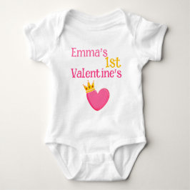 Custom Mijn EERSTE Valentijnse Baby Hart Schattige Romper