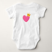 Custom Mijn EERSTE Valentijnse Baby Hart Schattige Romper (Achterkant)