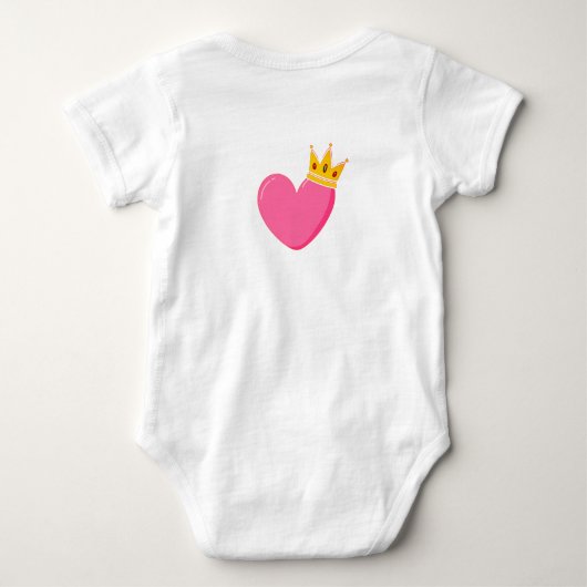 Custom Mijn EERSTE Valentijnse Baby Hart Schattige Romper (Achterkant)