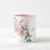 Custom Mimi Roze Rozen Bloemen gepersonaliseerd Mok (Midden)
