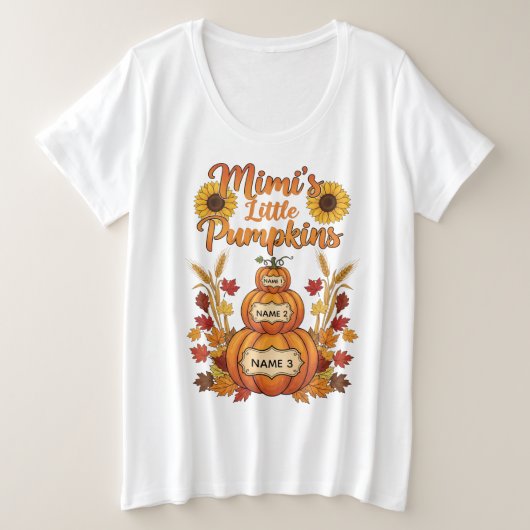 Custom Mimi's kleinkinderen T-shirt, Herfst Herfst Grote Maat T-shirt (Design voorkant)