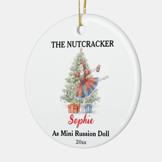 Custom Mini Russian Doll Nutcracker Photo Keramisch Ornament (Links)