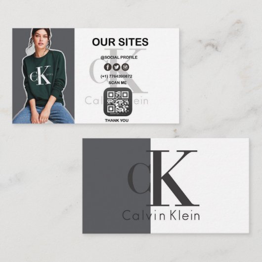 custom Minimal Business Card with QR Code – Modern Visitekaartje (Voorkant / Achterkant)