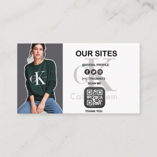 custom Minimal Business Card with QR Code – Modern Visitekaartje (Voorkant)