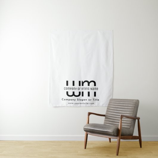 Custom Minimal Business Table Runner Banner White Wandkleed (In situ)
