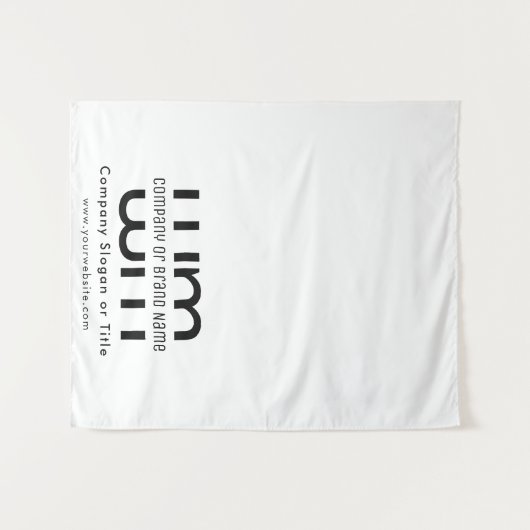 Custom Minimal Business Table Runner Banner White Wandkleed (Voorkant (horizontaal))