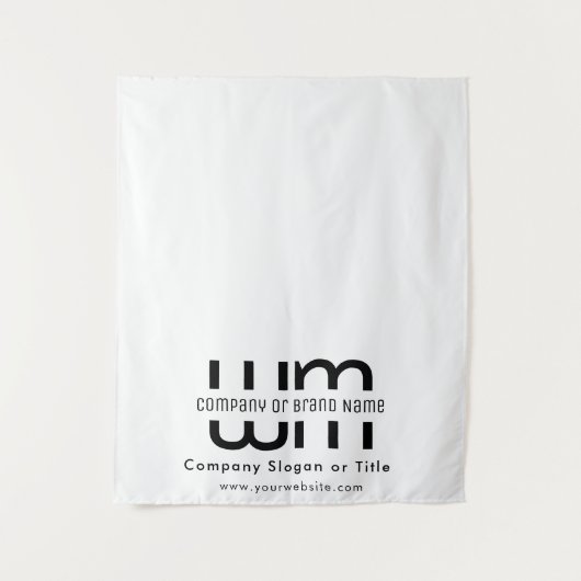 Custom Minimal Business Table Runner Banner White Wandkleed (Voorkant)