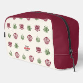 Custom Minimal Indian Floral Block Print Style Toilettasje (Rechterhoek)