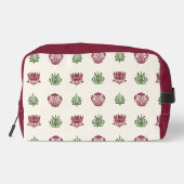 Custom Minimal Indian Floral Block Print Style Toilettasje (Achterkant)