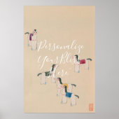 CUSTOM Minimal Japanese Folk Horse Art Print (Voorkant)
