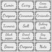 Custom Minimal Kitchen Spices Storage Labels (Voorkant)