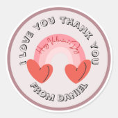 Custom Minimal Round Name and Message Design Ronde Sticker (Voorkant)