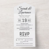 Custom minimalist All in One Wedding Invitation All In One Uitnodiging (Binnen)