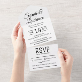 Custom minimalist All in One Wedding Invitation Uitnodiging
