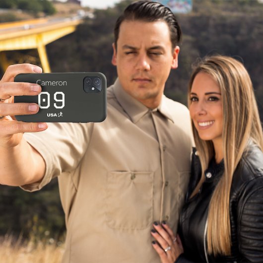 Custom Minimalist American Athlete Monochromatic  iPhone Hoesje