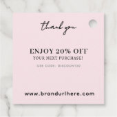 Custom Minimalist Bedrijfsnaam Korting Bedankjes Labels (Achterkant)