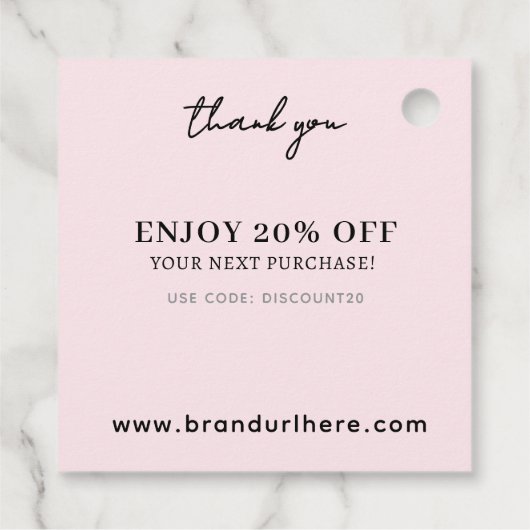 Custom Minimalist Bedrijfsnaam Korting Bedankjes Labels (Achterkant)