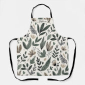 Custom Minimalist Botanical Cooking Schort (Voorkant)
